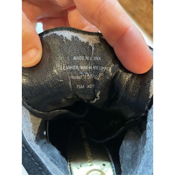 MICHAEL KORS Black Patent LIZZIE Hi High Top Wedge Platform Sneakers Booties 7.5 - Picture 7 of 13